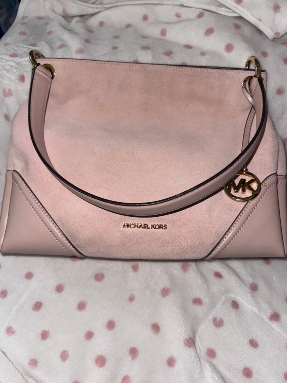 Michael Kors Blush Pink Shoulder Bag with Gold Hardware